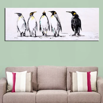 Õlimaal Käsitsi Maalitud Pingviin Tänapäeva Loomade Pingviin Seina Dekoratiivsed Lõuend Art Pilt elutuba Home Decor Wall Art