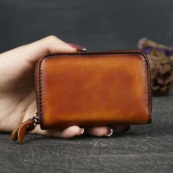 Naturaalsest Nahast Naiste Rahakott Crdit Kaardi Lukuga Kotis Kott Multi-Kaardi Hoidik Raha Mündi Tasku Naha Loomuliku Naine Mini Rahakott
