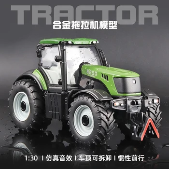 1/30 Põllumajandusettevõtte Traktori Sulamist Mudel Auto Metall Mänguasja Auto Kollektsioon Simulatsiooni Heli Ja Valguse Diecast Mänguasja Auto Poiss Kingitus Lastele'Day