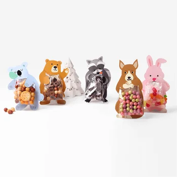 10 Tk Selge Candy Ladustamise Kotid Käbid 3D Cartoon Loomade kilekotti Candy Kotid Baby Shower Pulmapidu Soosib Kott Kingitusi
