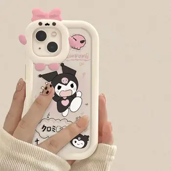 Kawaii Sanrio Kuromi Minu Meloodia Telefon Case for Iphone 14 13 12 11 Pro Max Plus all-Inclusive 8 7 6 Pluss X Xs Xr Se2 Cartoon Kingitus