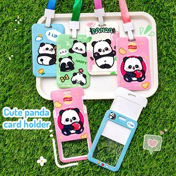 Armas Panda Printimine Kaardi Kate kaelapaela kinnitamine Kaardi Omanik Rihma Õpilased Kaarte, Bussi-Panga ID Sööki Kaardid Kaitsmega Katta Ripats