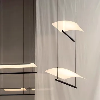 Lamina Ripats Lamp Skandinaavia restoran Räästa Plaat lambivarju minimalistlik disainer lamp büroo pikk kirjutuslauad kerge