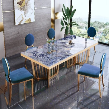 Rock plaadiga söögilaud tool koostisega ristkülikukujuline lihtne postmodernistlik prantsuse luksus elutuba majapidamis-disainer